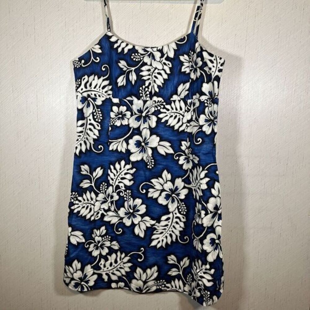 Jade Fashions 1x Made in‎ Hawaii Blue Aloha Dress Summer Beach Sundress